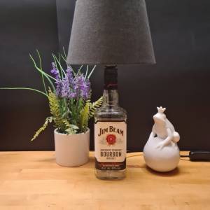 Jim Beam Flaschenlampe,  Bottle Lamp 0,7 l - Handmade UNIKAT Upcycling Bild 3