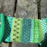 Bunte Socken Grün Gr. 39/40 - gestrickte Socken in nordischen Fair Isle Mustern Bild 3