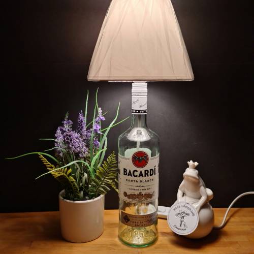 BARCARDI 0,7 L Flaschenlampe, Bottle Lamp - Handmade UNIKAT Upcycling