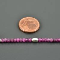 Zarte Rubinkette mit 925er Silber Edelsteinkette in pink zierlich minimalistisch Halskette Brautschmuck Perlen Bild 5
