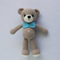 Häkeltier Kuscheltier Teddy Theo klein braun, hellbraun oder naturweiß aus Bio-Baumwolle tolles Geschenk Bild 5