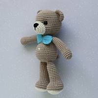 Häkeltier Kuscheltier Teddy Theo klein braun, hellbraun oder naturweiß aus Bio-Baumwolle tolles Geschenk Bild 6