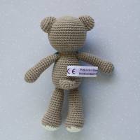 Häkeltier Kuscheltier Teddy Theo klein braun, hellbraun oder naturweiß aus Bio-Baumwolle tolles Geschenk Bild 7
