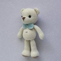 Häkeltier Kuscheltier Teddy Theo klein braun, hellbraun oder naturweiß aus Bio-Baumwolle tolles Geschenk Bild 9