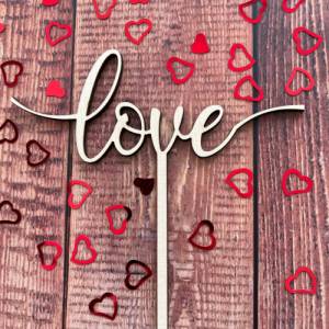 Caketopper „Love“, Valentinstag, Hochzeit, Kuchendekoration, verschiedene Größen Bild 1