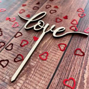 Caketopper „Love“, Valentinstag, Hochzeit, Kuchendekoration, verschiedene Größen Bild 2