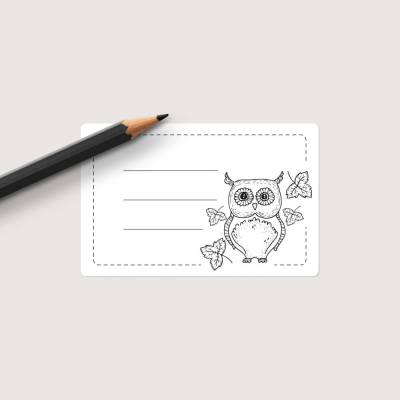 Namensaufkleber Eule • Etiketten zum Beschriften für Schule, Uni, Beruf, Haushalt und Hobby