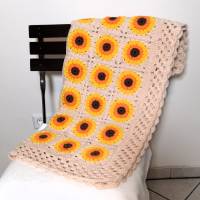 Sunflower Kinderdecke, gehäkelte Decke, 100% Baumwolle (8/8) Bild 1