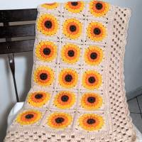 Sunflower Kinderdecke, gehäkelte Decke, 100% Baumwolle (8/8) Bild 3