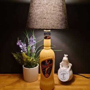 Hula Hoop Eierlikör - Flaschenlampe, Bottle Lamp 0,7 l - Handmade UNIKAT Upcycling Bild 1