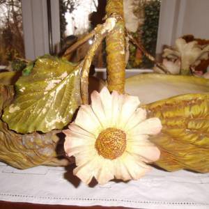 Antiker Keramikkorb Rarität Keramik Korb Vögel Schale Pflanzkorb Cottage Landhaus Bild 6