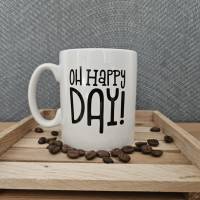 Oh, Happy Day, Keramik Tasse mit lachendem Esel, Kaffeetasse 330 ml Bild 2