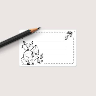 Namensaufkleber Fuchs • Etiketten zum Beschriften für Schule, Uni, Beruf, Haushalt und Hobby