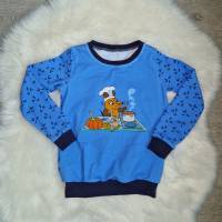 Pullover Halloween Maus Kochmaus Herbst  Gr.98/104 Jersey blau Bild 1
