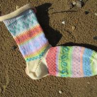 Bunte Socken Gr. 39/40 - gestrickte Socken in nordischen Fair Isle Mustern Bild 2
