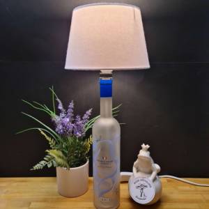 French Grain Vodka Flaschenlampe, Bottle Lamp 0,7 l - Handmade UNIKAT Upcycling Bild 2