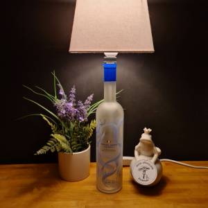 French Grain Vodka Flaschenlampe, Bottle Lamp 0,7 l - Handmade UNIKAT Upcycling Bild 4