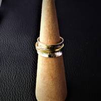 Ring aus 925 Silber und 585 Gold besetzt mit Diamanten Meditations-Ring oder Spiele-Ring Bild 1