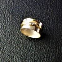 Ring aus 925 Silber und 585 Gold besetzt mit Diamanten Meditations-Ring oder Spiele-Ring Bild 2