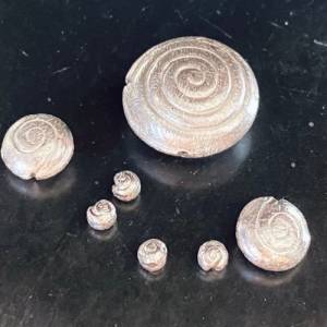 Schnecken aus gebürstetem 925-Silber, verschiedene Größen Bild 1