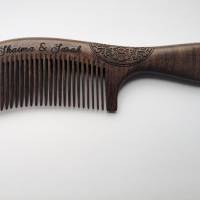 Veredelter Holzkamm - Echtholz Bartkamm mit individueller Gravur - Haarpflege Geschenk für Männer und Frauen Bild 2