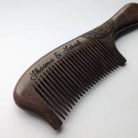 Veredelter Holzkamm - Echtholz Bartkamm mit individueller Gravur - Haarpflege Geschenk für Männer und Frauen Bild 3