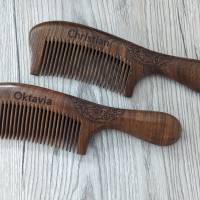 Veredelter Holzkamm - Echtholz Bartkamm mit individueller Gravur - Haarpflege Geschenk für Männer und Frauen Bild 6