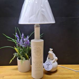 North Sea Gin SKICLUB KAMPEN Flaschenlampe 0,70 L , Bottle Lamp - Handmade UNIKAT Upcycling Bild 4