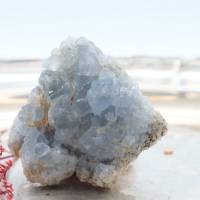 Celestit Cluster Rohstein Geode, blau Rohstein, Mineralien Kristall, Heilstein Bild 2