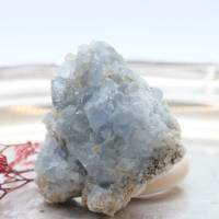 Celestit Cluster Rohstein Geode, blau Rohstein, Mineralien Kristall, Heilstein Bild 3