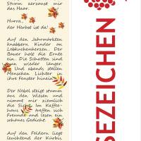 10 Lesezeichen Herbstfarben, 5 Motive sortiert, Buchzeichen passend zur Herbstzeit mit Herbst-Gedicht Bild 4