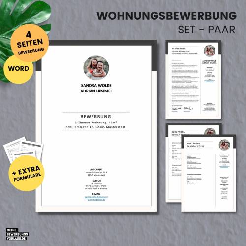 Wohnungsbewerbung - Wohnung Bewerbung - Bewerbungsvorlage Wohnung Paare + Formulare - Deutsch - Word + Pages Nr. 1