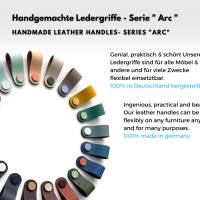 Schubladengriffe Serie "Arc" aus Leder / deutsche Manufaktur / Möbelgriffe / Lederknauf / Ledergriffe / Kommoden Bild 2