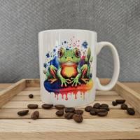 Ein bisschen Glück für dich, Keramik Tasse Frosch, Kaffeetasse 330 ml Bild 1