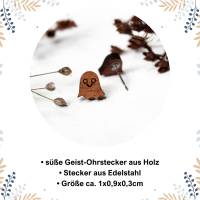 Gespenst Ohrstecker aus Holz und Edelstahl • Ohrschmuck | Ohrringe Bild 2