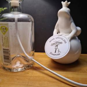 GARTENHELD Botanischer Gin Apfel Flaschenlampe, Bottle Lamp 0,5 l - Handmade UNIKAT Upcycling Bild 8