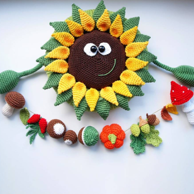 Häkelanleitung Türkranz mit Sonnenblume - PDF Datei