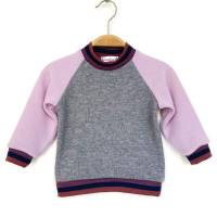 Kaschmirpullover 74/80 grau rosa Upcycling Babypullover Wollpullover Bild 1