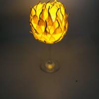 Windlicht aus Glas mit finnischem Papiergarn - gelb Bild 2