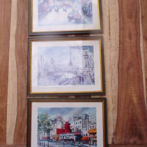3  Wandbilder  Bilder  Kunstdruck Paris  Moulin Rouge Eiffelturm Bild 1
