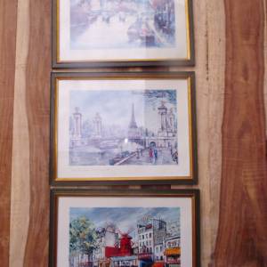 3  Wandbilder  Bilder  Kunstdruck Paris  Moulin Rouge Eiffelturm Bild 2
