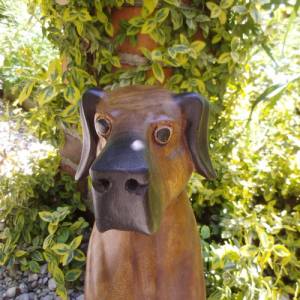 Hund Holzhund Boxer Geschnitzt Türstopper Landhaus Cottage Bild 3