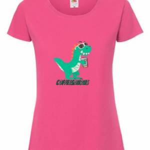 T-Shirt Damen- Shirt Damen mit einzigartigen Prints aus Baumwolle ,,Coffeesaurus" Bild 2