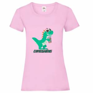 T-Shirt Damen- Shirt Damen mit einzigartigen Prints aus Baumwolle ,,Coffeesaurus" Bild 5