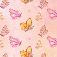 Kinderbordüre: Schmetterlinge und Blümchen - nach Aquarellart - optional selbstklebend - 18 cm Höhe Bild 8