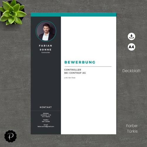 Bewerbungsvorlage deutsch, Lebenslauf Vorlage für Word, Moderner Lebenslauf, Anschreiben, Deckblatt, Motivationsschreibe