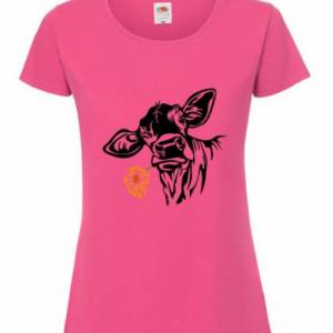 T-Shirt Damen- Shirt Damen mit einzigartigen Prints aus Baumwolle ,,Kuh" Bild 4