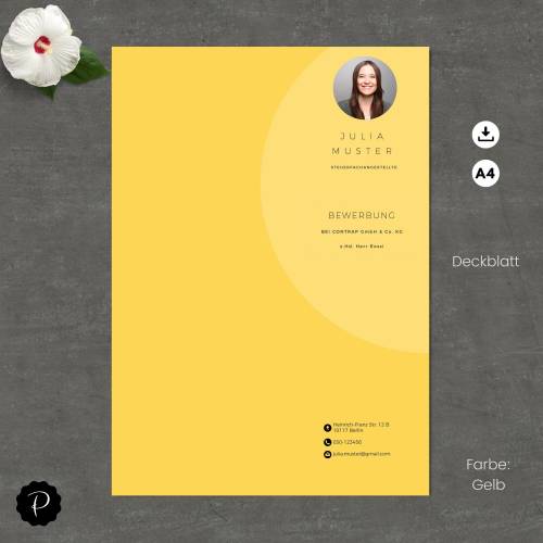 Bewerbungsvorlage deutsch, Lebenslauf Vorlage für Word, Moderner Lebenslauf, Anschreiben, Deckblatt, Motivationsschreibe