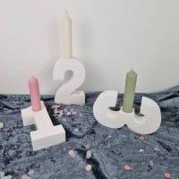 Kerzenhalter Zahl 0 - 9, Kerzenständer Stabkerze, Geburtstagskerze Zahl, Tischdeko Geburtstag, kleine Aufmerksamkeit Bild 3