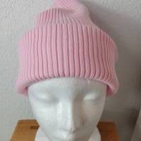 Skullmütze Erwachsener rosa - Hipsterbeanie Kinder - Skatermütze Rip Jersey grob Bild 5